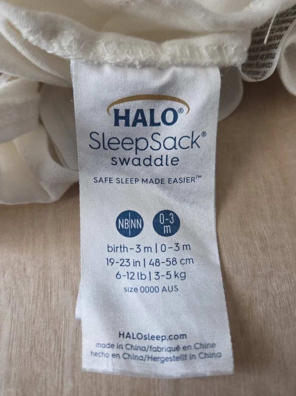 Halo Baby Sleep Sack Swaddles White with Gray Star And Solid Cream